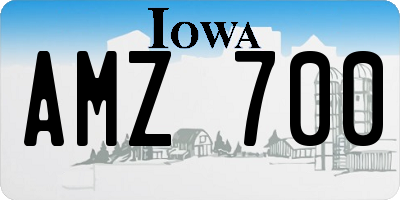 IA license plate AMZ700