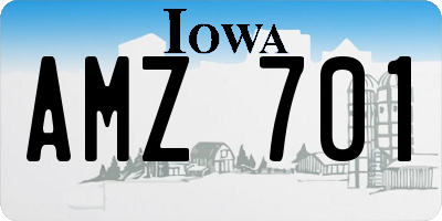 IA license plate AMZ701