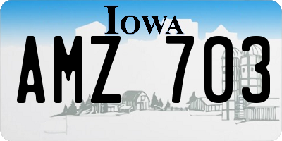 IA license plate AMZ703