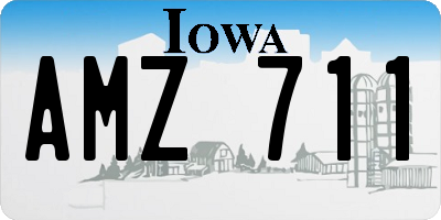 IA license plate AMZ711
