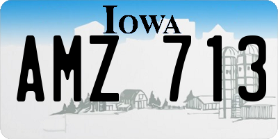 IA license plate AMZ713
