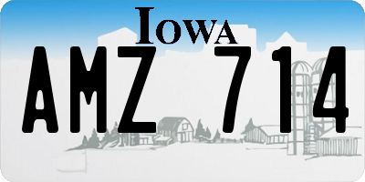 IA license plate AMZ714