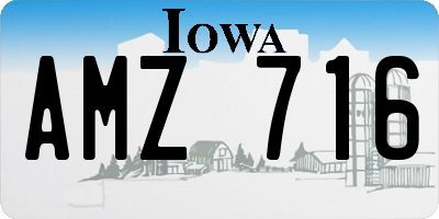 IA license plate AMZ716