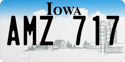 IA license plate AMZ717