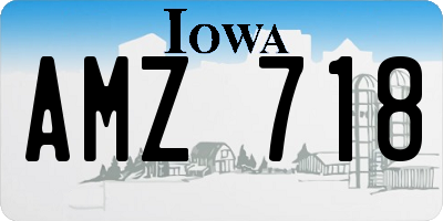 IA license plate AMZ718