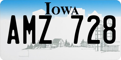 IA license plate AMZ728