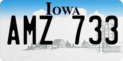 IA license plate AMZ733