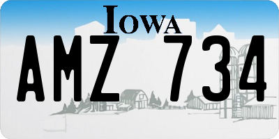 IA license plate AMZ734