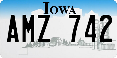 IA license plate AMZ742