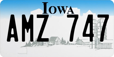 IA license plate AMZ747