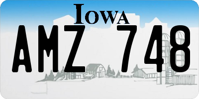 IA license plate AMZ748