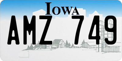 IA license plate AMZ749