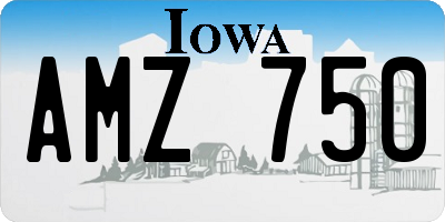 IA license plate AMZ750