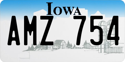 IA license plate AMZ754