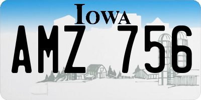 IA license plate AMZ756