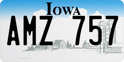 IA license plate AMZ757