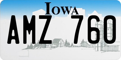 IA license plate AMZ760