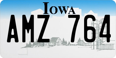 IA license plate AMZ764