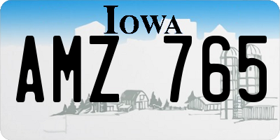 IA license plate AMZ765