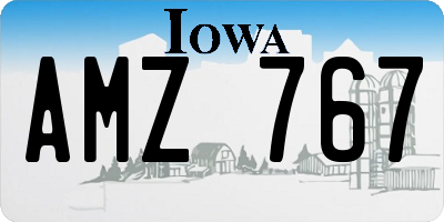 IA license plate AMZ767