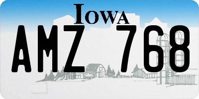 IA license plate AMZ768
