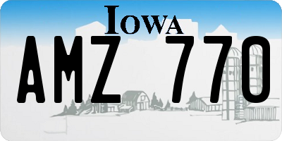 IA license plate AMZ770