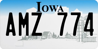 IA license plate AMZ774