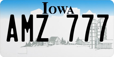 IA license plate AMZ777