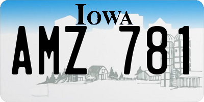 IA license plate AMZ781