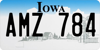 IA license plate AMZ784