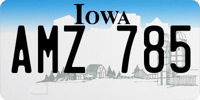 IA license plate AMZ785