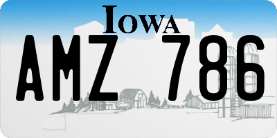 IA license plate AMZ786