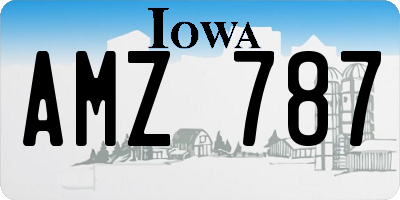 IA license plate AMZ787