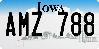 IA license plate AMZ788