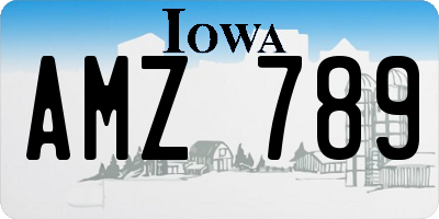 IA license plate AMZ789