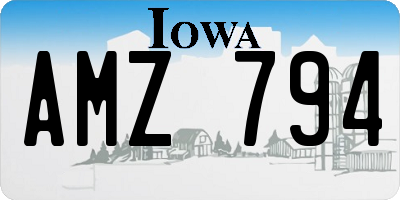 IA license plate AMZ794