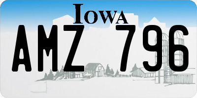 IA license plate AMZ796