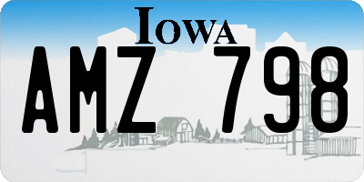 IA license plate AMZ798