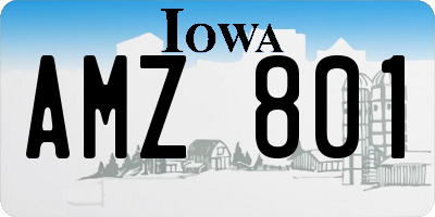 IA license plate AMZ801
