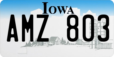 IA license plate AMZ803