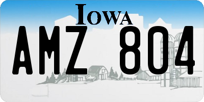 IA license plate AMZ804