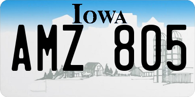IA license plate AMZ805