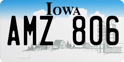 IA license plate AMZ806