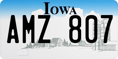 IA license plate AMZ807