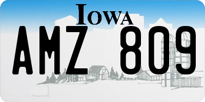 IA license plate AMZ809
