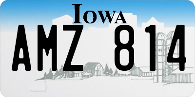 IA license plate AMZ814