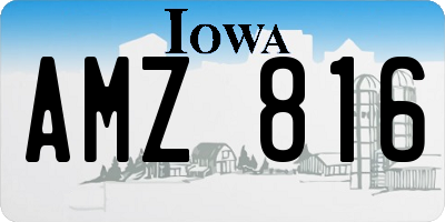 IA license plate AMZ816