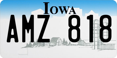 IA license plate AMZ818