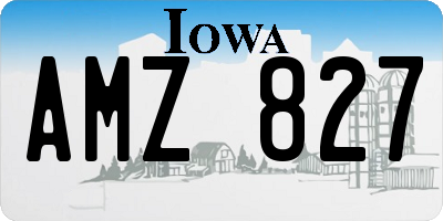 IA license plate AMZ827