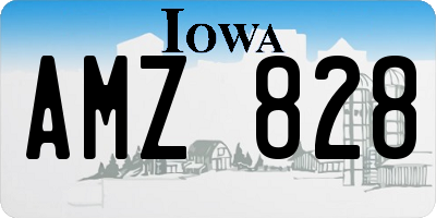 IA license plate AMZ828